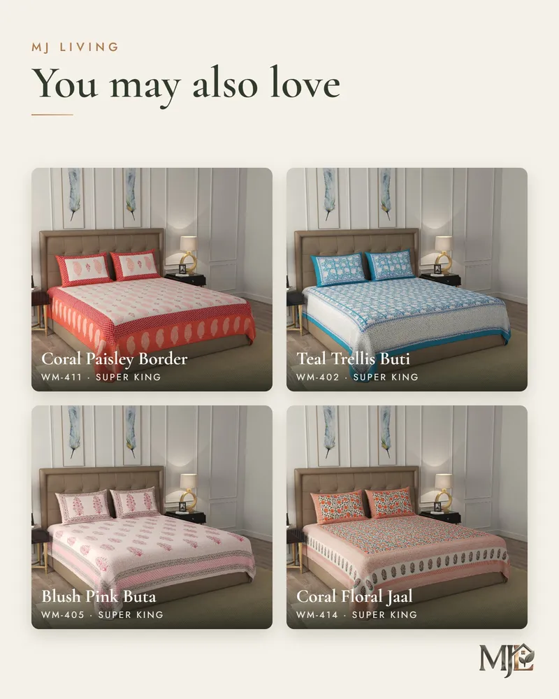 Mint Paisley Border Bedsheet: More designs