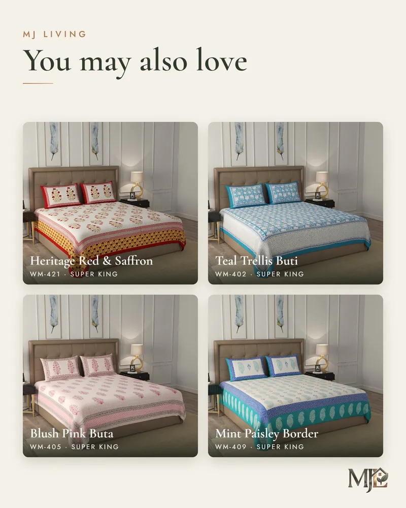 Heritage Teal & Gold Bedsheet: More designs