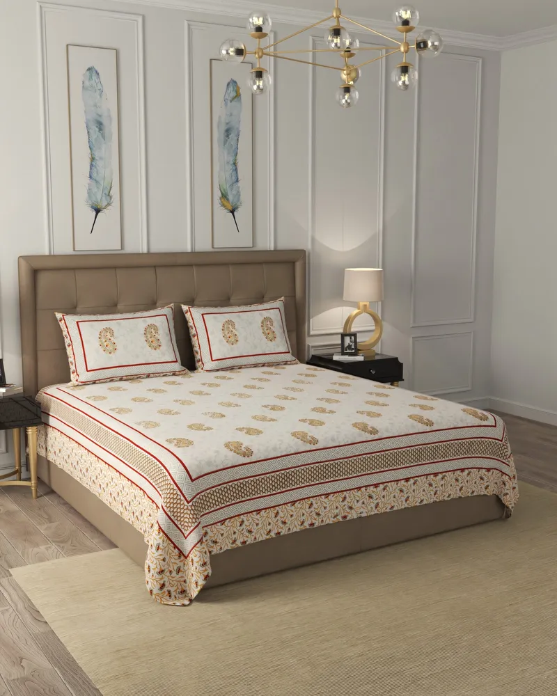 Golden Paisley Bedsheet: Hero