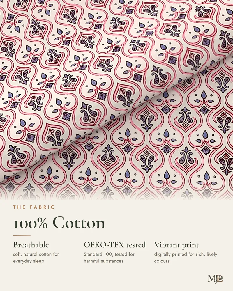 Pink Ogee Garden Bedsheet: Fabric