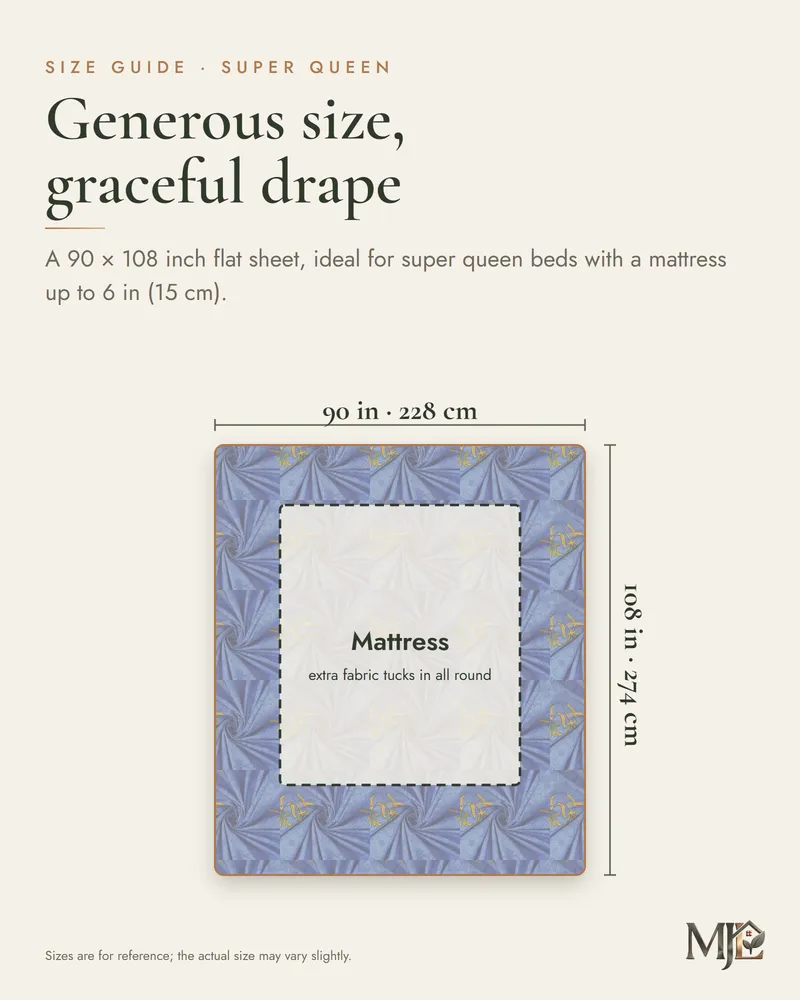 Indigo Tree of Life Bedsheet: Size guide