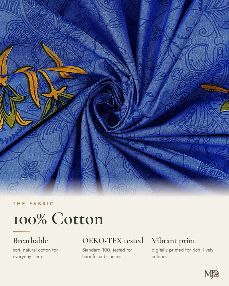 Indigo Tree of Life Bedsheet: Fabric