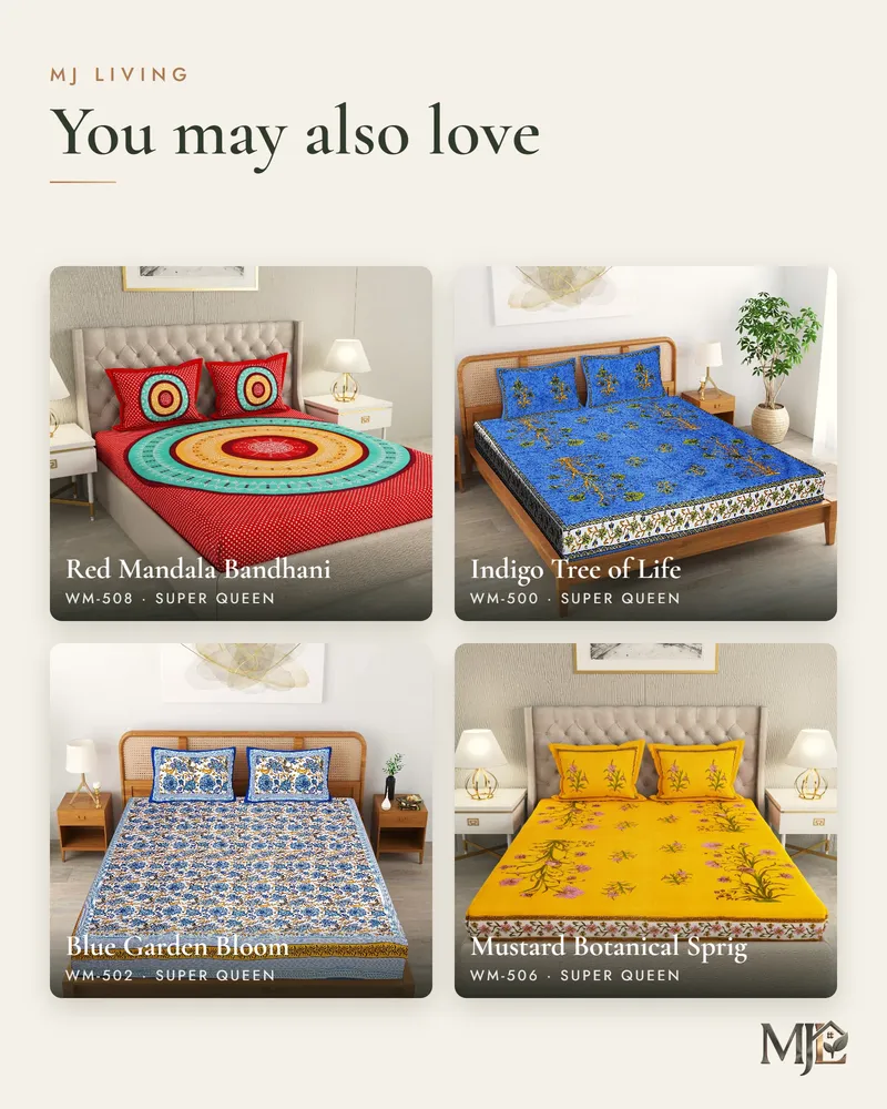 Blue Mandala Bandhani Bedsheet: More designs