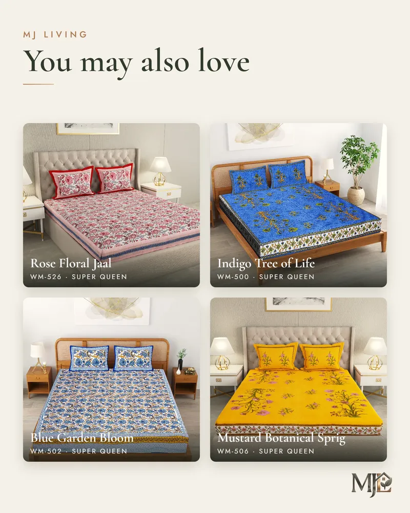 Rust Red Floral Jaal Bedsheet: More designs